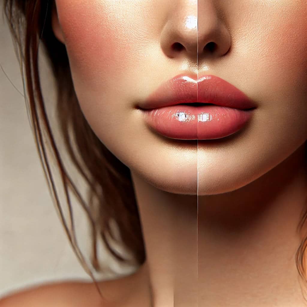 before and after lip filler injections